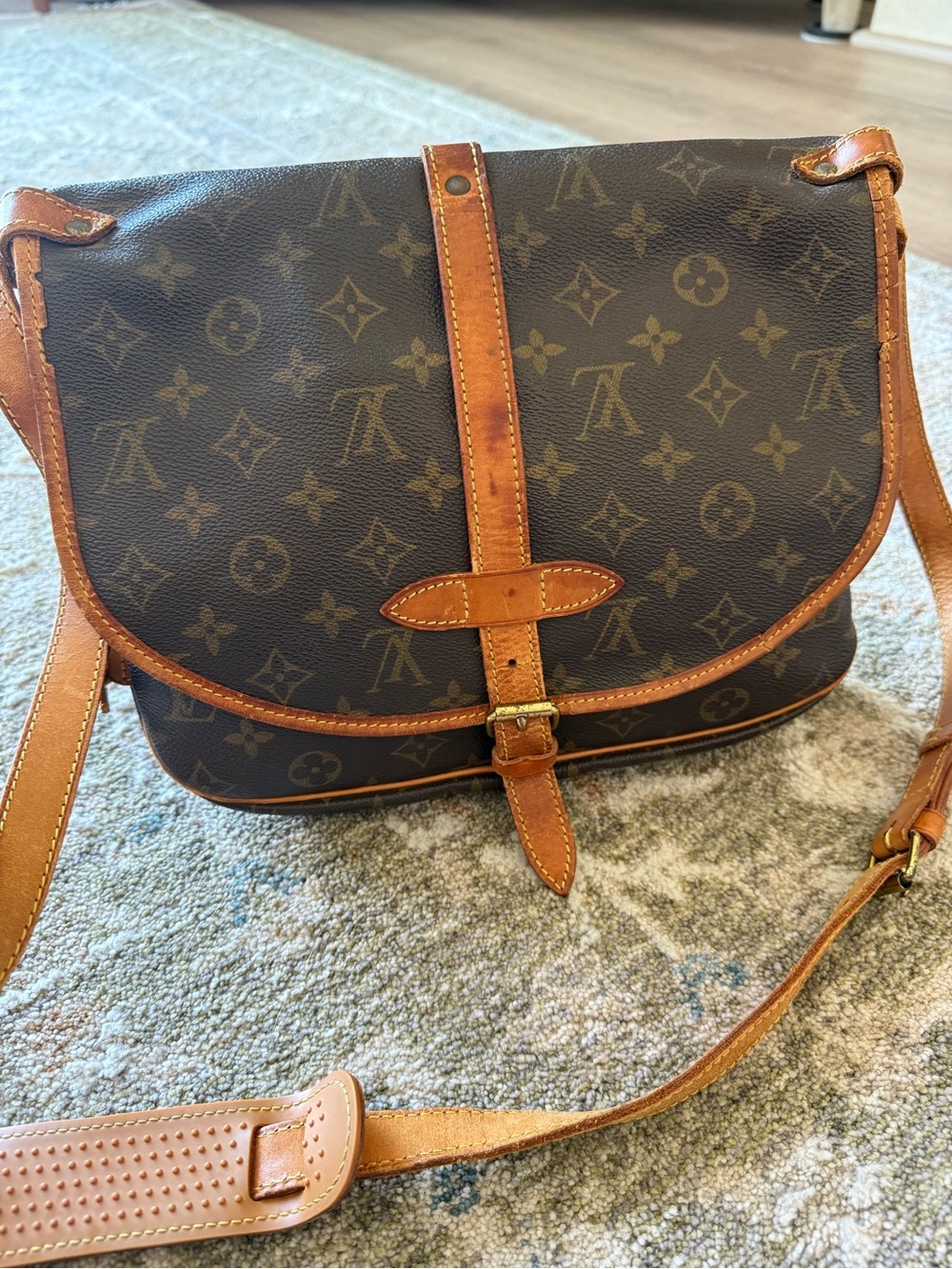 Louis Vuitton Monogram Saumur 30 in Brown with Tan Trim
